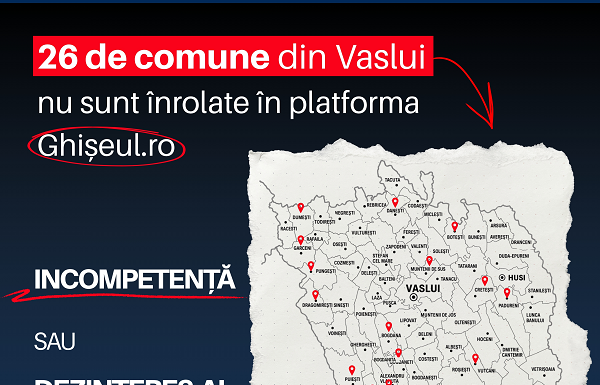 USR Vaslui prezintă „Lista rușinii”: Primăriile care nu s-au înrolat în platforma Ghiseul.ro, pentru a facilita plata impozitelor